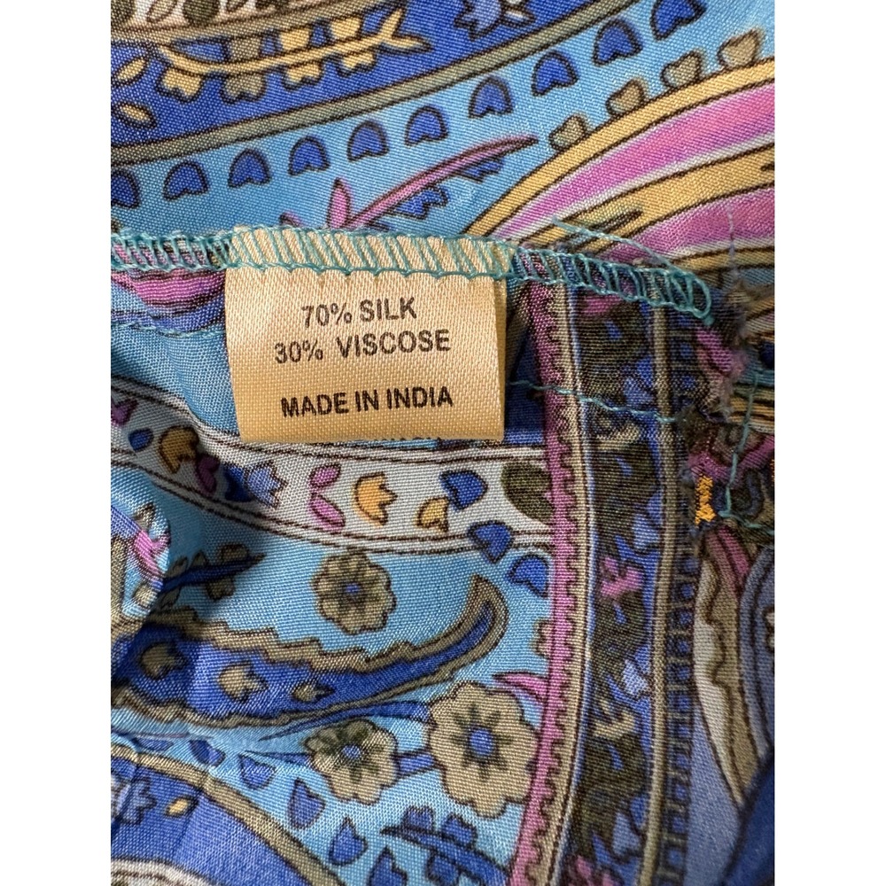 Silk Boho Paisley BellSleeve WrapTop ‎ Romantic Festival Cottagecore Blouse - Picture 8 of 8